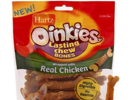 Hartz Oinkies Long Lasting Chew Bones Wrapped With Real Chicken