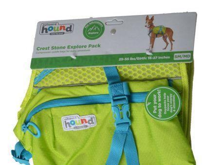 Outward Hound Crest Stone Explore Pack for Dogs - Green