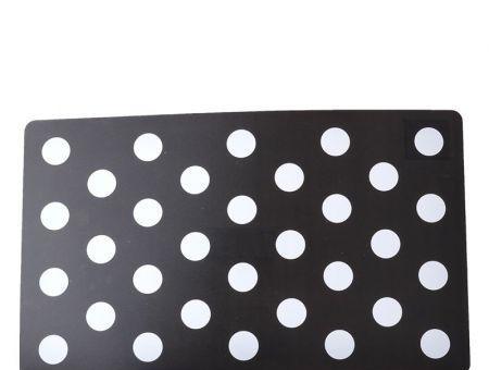 Petmate Plastic Food Mat - Black & White Dots