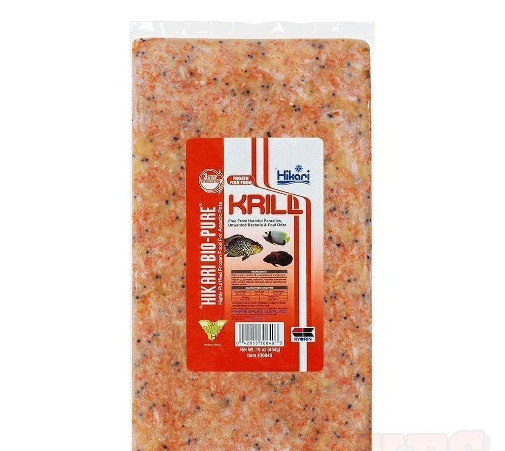 X5 Packs - 4Oz Krill Flat Fish Food - Frozen - For Finicky Eaters