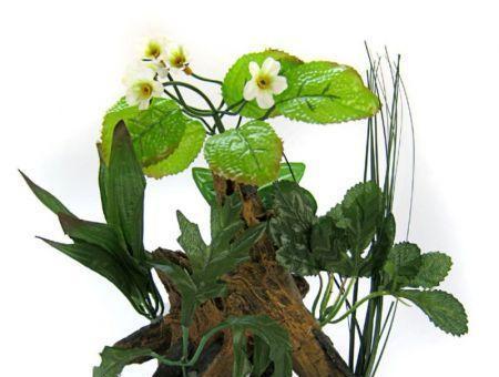 Blue Ribbon Chestnut with Plants Aquarium Ornament