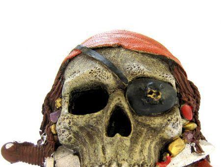 Blue Ribbon Pirate Skull Ornament