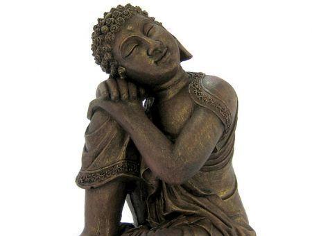 Blue Ribbon Resting Buddha Statue Ornament