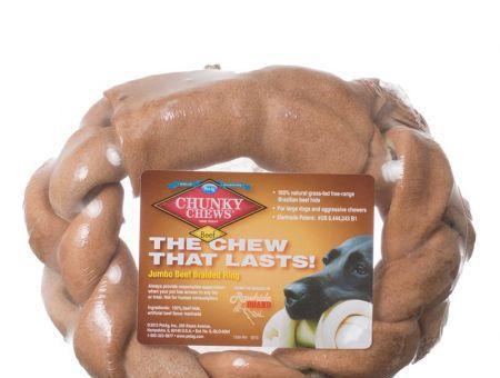Chunky Chews Solid Rawhide Jumbo Beef Braided Ring