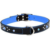 CircleT Fashion Leather Jewel Collar Blue-Dog-www.YourFishStore.com
