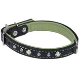 CircleT Fashion Leather Jewel Collar Green-Dog-www.YourFishStore.com