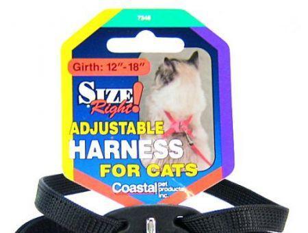 Coastal Pet Size Right Nylon Adjustable Cat Harness - Black