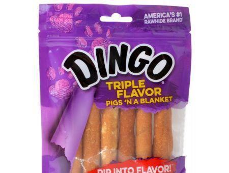 Dingo Triple Flavor Pigs 'n a Blanket Dog Treats with Real Chicken