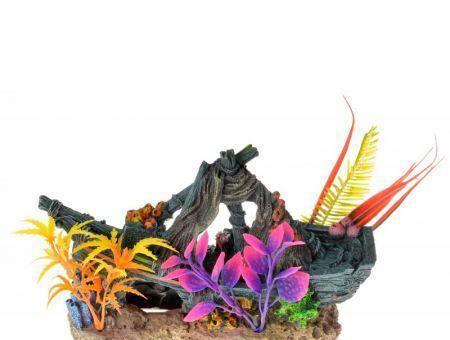Exotic Environments Sunken Ship Floral Ornament-Fish-www.YourFishStore.com