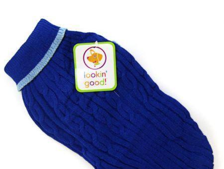 Fashion Pet Cable Knit Dog Sweater - Blue