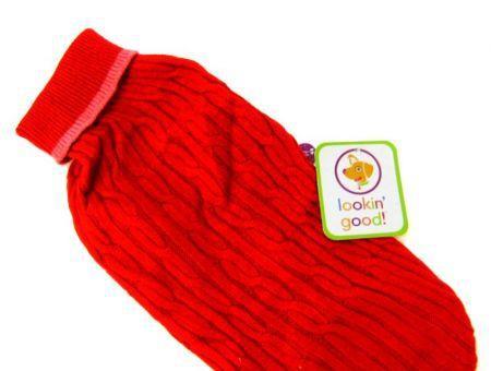 Fashion Pet Cable Knit Dog Sweater - Red