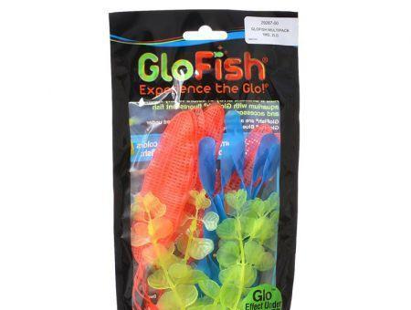 GloFish Aquarium Plant Multipack - Yellow, Orange & Blue