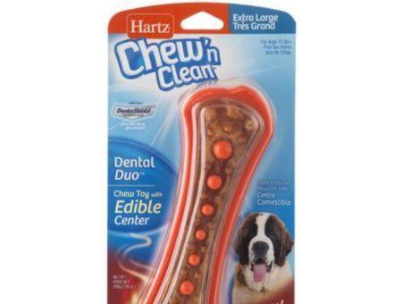 Hartz Chew N Clean Dental Duo Bacon Flavored Dog Treat and Chew Toy