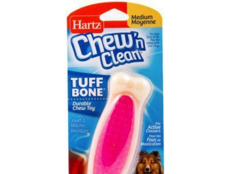 Hartz Chew N' Clean Tuff Bone Bacon Flavored Dog Toy Medium