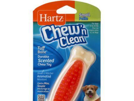 Hartz Chew N' Clean Tuff Bone Bacon Flavored Dog Toy Small