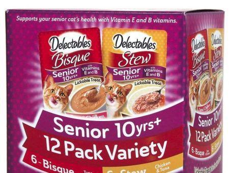 Hartz Delectables Senior Bisque & Stew Lickable Treat for Cats - Variety Pack