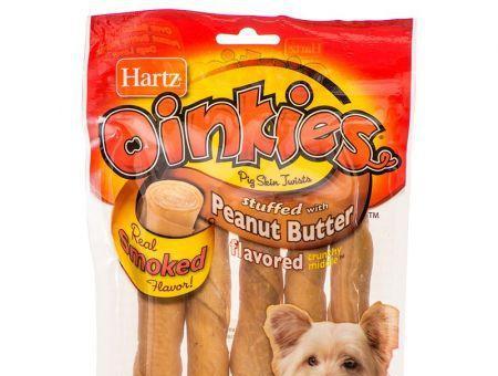Hartz Oinkies Pig Skin Twists - Peanut Butter Flavor