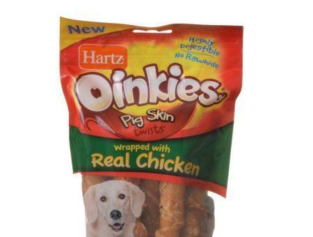 Hartz Oinkies Pig Skin Twists Wrapped with Real Chicken-Dog-www.YourFishStore.com