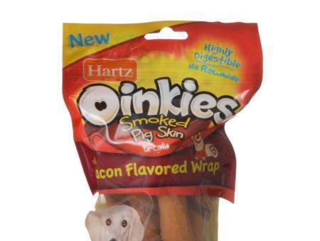 Hartz Oinkies Pig Skin Twists with Bacon Flavored Wrap