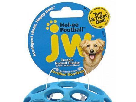 JW Pet Hol-ee Football Rubber Dog Toy