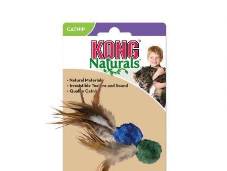 Kong Crinkle Ball with Feathers Cat Toy