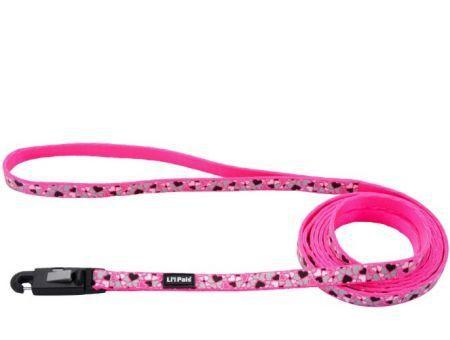 Li'L Pals Reflective Leash - Pink with Hearts