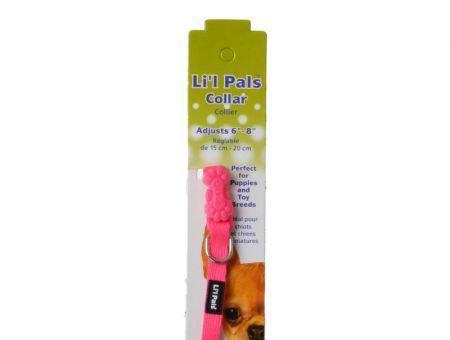 Li'l Pals Adjustable Nylon Collar - Neon Pink