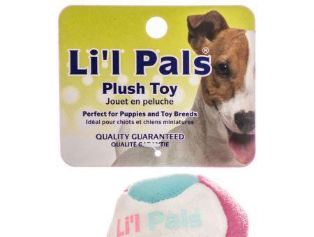 Lil Pals Multi Colored Plush Ball with Bell for Dogs