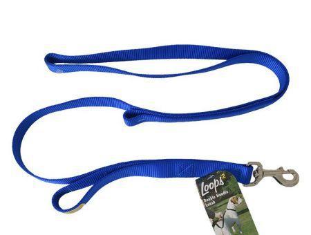 Loops 2 Double Nylon Handle Leash - Blue