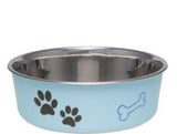 Loving Pets Stainless Steel & Light Blue Dish with Rubber Base-Dog-www.YourFishStore.com