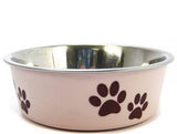 Loving Pets Stainless Steel & Light Pink Dish with Rubber Base-Dog-www.YourFishStore.com