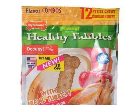 Nylabone Healthy Edibles Flavor Combos Treats - Turkey & Apple