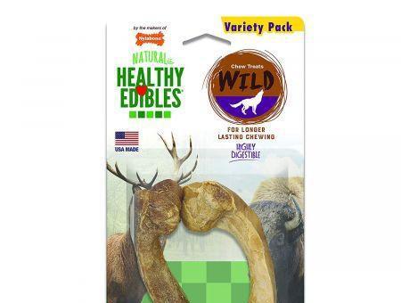 Nylabone Healthy Edibles Wild Chew Bone Variety Pack - Venison & Bison