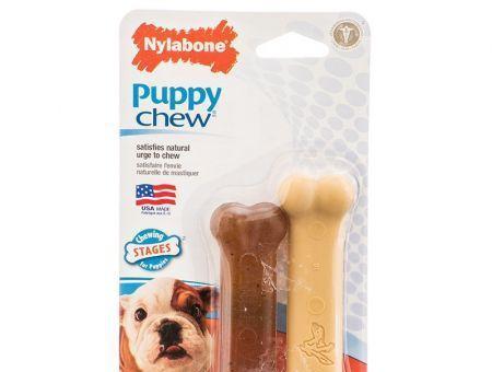 Nylabone Puppy Chew Petite Twin Pack - Chicken & Peanut Butter Nylon Chews