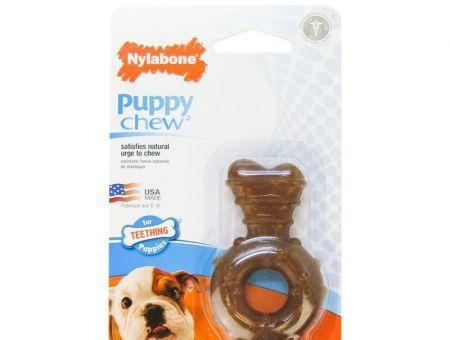 Nylabone Puppy Chew Textured Ring & Bone - Chicken Flavor