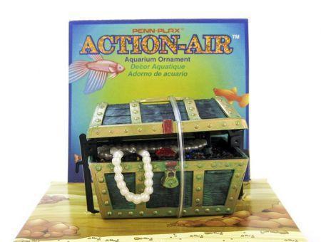 Penn Plax Action Air Treasure Chest Aquarium Ornament