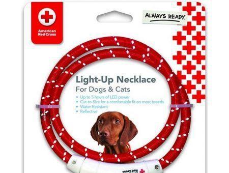 Penn-Plax American Red Cross LED Nylon Dog Necklace