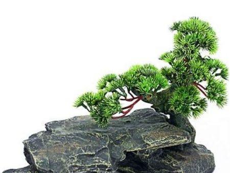 Penn Plax Bonsai Tree on Rocks Aquarium Ornament