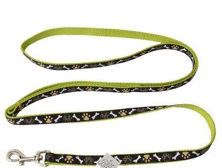 Pet Attire Ribbon Brown Paws & Bones Nylon Dog Leash