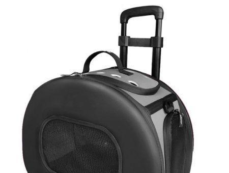Pet Life Wheeled Tough-Shell Black Collapsible Pet Carrier
