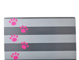 Petmate Plastic Food Mat - Gray Stripe & Pink Paw-Dog-www.YourFishStore.com