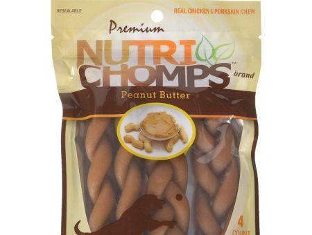 Pork Chomps Premium Nutri Chomps Peanut Butter Flavor Braids-Dog-www.YourFishStore.com