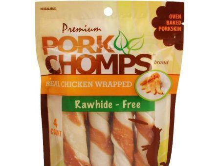 Pork Chomps Premium Real Chicken Wrapped Twists - Large