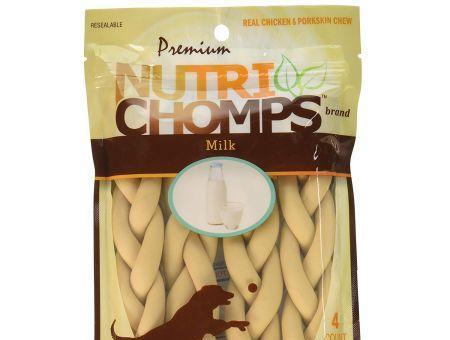 Premium Nutri Chomps Milk Flavor Braid Dog Chews - Small