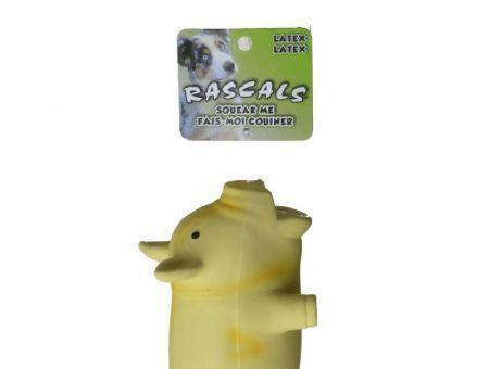 Rascals Latex Grunting Pig Dog Toy - Yellow