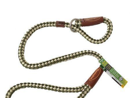 Remington Braided Rope Slip Lead Leash - Green & White