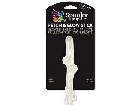 Spunky Pup Fetch and Glow Glow Stick dog Toy White