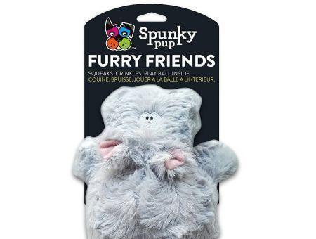 Spunky Pup Furry Friends Hippo with Ball Squeaker Dog Toy