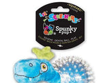 Spunky Pup Lil Squeakers Dino In Cear Spiky Ball Dog Toy Assorted Colors-Dog-www.YourFishStore.com